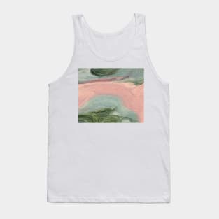 Abstract Oil Painting Herbal Green Pink Blush 1c14 Tank Top